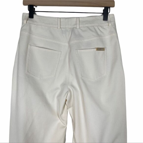 St. John Collection Ivory Wide Leg Trousers Size 4 - Picture 4 of 11
